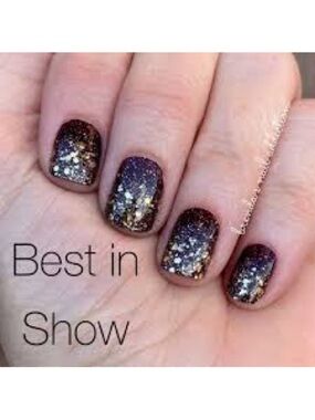 Color Street Best in Show Deep Maroon Nail Strips with Gold Speckle